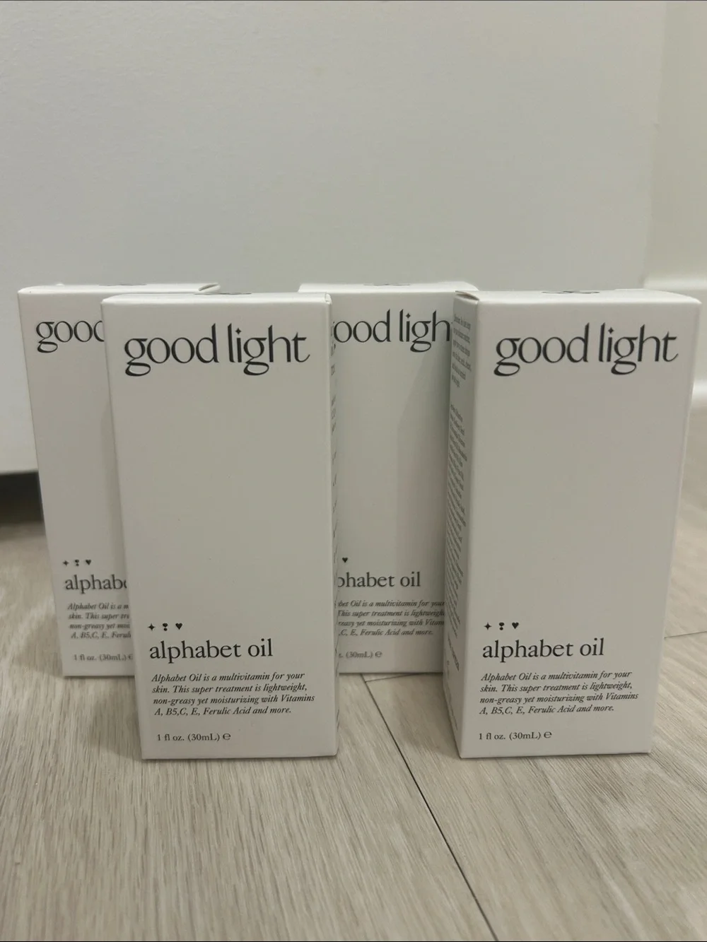 Good Light (NWT) Alphabet Facial Oil Set of 4